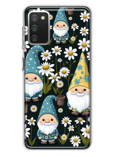 Samsung Galaxy A02S Cute White Daisies Gnomes Flowers Floral Double Layer Phone Case Cover
