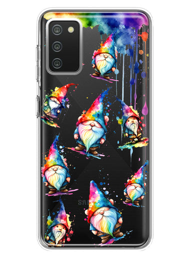 Samsung Galaxy A02S Neon Water Painting Colorful Splash Gnomes Hybrid Protective Phone Case Cover