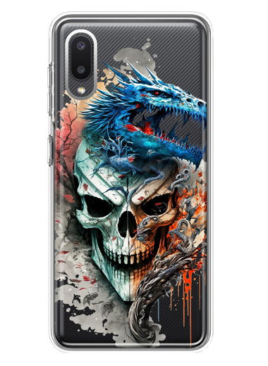 Samsung Galaxy A02 Fantasy Blue Dragon Dream Skull Double Layer Phone Case Cover