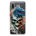Samsung Galaxy A02 Fantasy Blue Dragon Dream Skull Double Layer Phone Case Cover