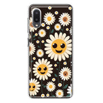 Samsung Galaxy A02 Cute Smiley Face White Daisies Double Layer Phone Case Cover