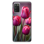 Samsung Galaxy A02S Pink Tulip Flowers Floral Hybrid Protective Phone Case Cover