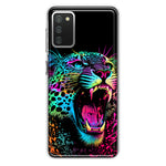 Samsung Galaxy A02S Neon Rainbow Glow Colorful Leopard Hybrid Protective Phone Case Cover