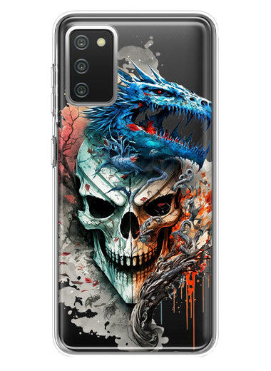 Samsung Galaxy A02S Fantasy Blue Dragon Dream Skull Double Layer Phone Case Cover
