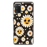 Samsung Galaxy A02S Cute Smiley Face White Daisies Double Layer Phone Case Cover