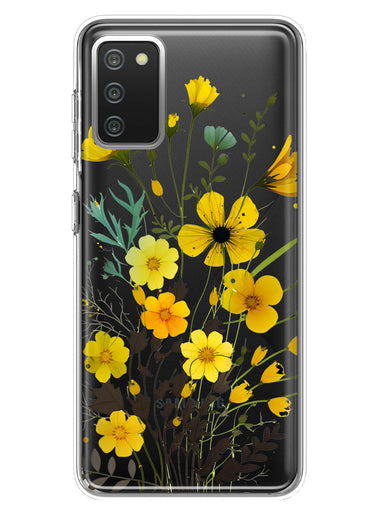 Samsung Galaxy A02S Yellow Summer Flowers Floral Hybrid Protective Phone Case Cover