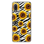 Samsung Galaxy A02 White Zebra Sunflowers Polkadots Double Layer Phone Case Cover