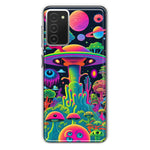 Samsung Galaxy A03S Neon Rainbow Psychedelic UFO Alien Planet Hybrid Protective Phone Case Cover