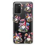 Samsung Galaxy A03S Cute Pink Purple Cosmos Flowers Gnomes Spring Floral Double Layer Phone Case Cover