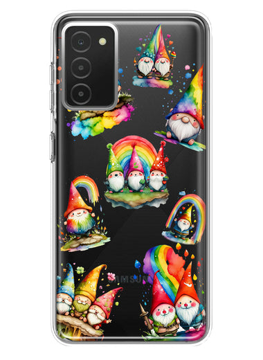Samsung Galaxy A03S Colorful Neon Glow Rainbow Gnomes Painting Hybrid Protective Phone Case Cover