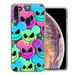 Samsung Galaxy A11 Bright Rainbow Nightmare Skulls Spooky Season Halloween Design Double Layer Phone Case Cover