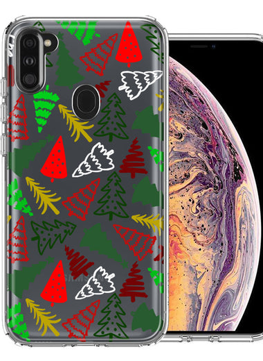 Samsung Galaxy A11 Christmas Trees Holiday Festive Winter By BillyElleCo Double Layer Phone Case Cover