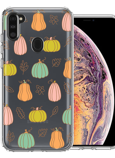 Samsung Galaxy A11 Fall Autumn Fairy Pumpkins Thanksgiving Spooky Season Double Layer Phone Case Cover