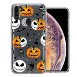Samsung Galaxy A11 Halloween Jack-O-Lantern Pumpkin Skull Spooky Design Double Layer Phone Case Cover