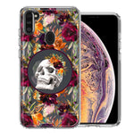 Samsung Galaxy A11 Romance Is Dead Valentines Day Halloween Skull Floral Autumn Flowers Double Layer Phone Case Cover