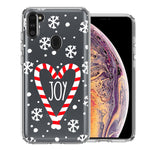 Samsung Galaxy A11 Winter Joy Snow Peppermint Candy Cane Heart Festive Christmas Double Layer Phone Case Cover