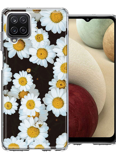 Samsung Galaxy A12 Cute Daisy Flowers Double Layer Phone Case Cover