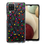 Samsung Galaxy A12 Colorful Nostalgic Vintage Christmas Holiday Winter String Lights Design Double Layer Phone Case Cover