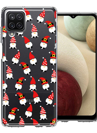 Samsung Galaxy A12 Cute Red Christmas Holiday Santa Gnomes Design Double Layer Phone Case Cover