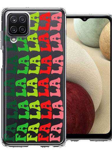 Samsung Galaxy A12 Deck The Halls Christmas Carol Falala Festive Lyric Vintage 70s Letters Double Layer Phone Case Cover