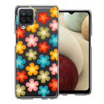 Samsung Galaxy A12 Groovy Gradient Retro Color Flowers Double Layer Phone Case Cover