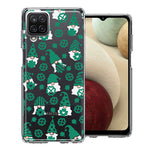 Samsung Galaxy A12 Lucky Green St Patricks Day Cute Gnomes Shamrock Polkadots Double Layer Phone Case Cover