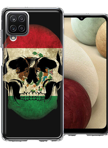 Samsung Galaxy A12 Mexico Flag Skull Double Layer Phone Case Cover