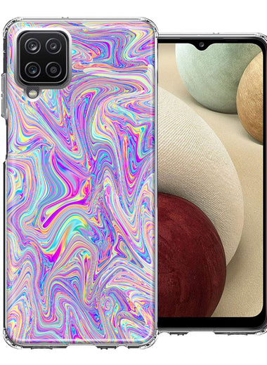 Samsung Galaxy A12 Paint Swirl Double Layer Phone Case Cover
