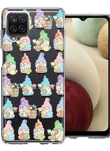 Samsung Galaxy A12 Pastel Easter Cute Gnomes Spring Flowers Eggs Holiday Seasonal Double Layer Phone Case Cover