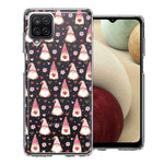 Samsung Galaxy A12 Pink Blush Valentines Day Flower Hearts Gnome Characters Cute Double Layer Phone Case Cover