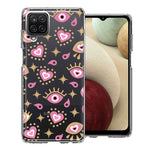 Samsung Galaxy A12 Pink Evil Eye Lucky Love Law Of Attraction Design Double Layer Phone Case Cover