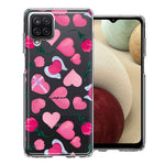 Samsung Galaxy A12 Pretty Valentines Day Hearts Chocolate Candy Angel Flowers Double Layer Phone Case Cover