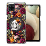 Samsung Galaxy A12 Romance Is Dead Valentines Day Halloween Skull Floral Autumn Flowers Double Layer Phone Case Cover