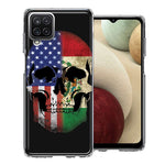Samsung Galaxy A12 US Mexico Flag Skull Double Layer Phone Case Cover