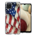 Samsung Galaxy A12 Vintage USA Flag Double Layer Phone Case Cover