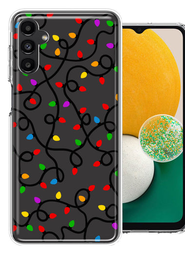 Samsung Galaxy A13 Colorful Nostalgic Vintage Christmas Holiday Winter String Lights Design Double Layer Phone Case Cover