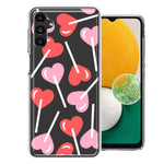 Samsung Galaxy A13 Heart Suckers Lollipop Valentines Day Candy Lovers Double Layer Phone Case Cover