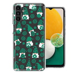 Samsung Galaxy A13 Lucky Green St Patricks Day Cute Gnomes Shamrock Polkadots Double Layer Phone Case Cover