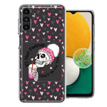 Samsung Galaxy A13 Pink Dead Valentine Skull Frap Hearts If I had Feelings They'd Be For You Love Double Layer Phone Case Cover