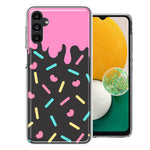 Samsung Galaxy A13 Pink Drip Frosting Cute Heart Sprinkles Kawaii Cake Design Double Layer Phone Case Cover