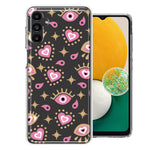 Samsung Galaxy A13 Pink Evil Eye Lucky Love Law Of Attraction Design Double Layer Phone Case Cover
