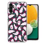 Samsung Galaxy A13 Pink Happy Swimming Axolotls Polka Dots Double Layer Phone Case Cover