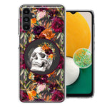 Samsung Galaxy A13 Romance Is Dead Valentines Day Halloween Skull Floral Autumn Flowers Double Layer Phone Case Cover
