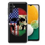 Samsung Galaxy A13 US Mexico Flag Skull Double Layer Phone Case Cover