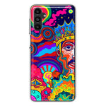 Samsung Galaxy A14 5G Neon Rainbow Psychedelic Indie Hippie Indie King Hybrid Protective Phone Case Cover