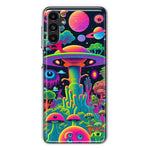Samsung Galaxy A13 Neon Rainbow Psychedelic UFO Alien Planet Hybrid Protective Phone Case Cover