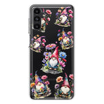 Samsung Galaxy A13 Cute Pink Purple Cosmos Flowers Gnomes Spring Floral Double Layer Phone Case Cover