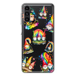 Samsung Galaxy A13 Colorful Neon Glow Rainbow Gnomes Painting Hybrid Protective Phone Case Cover