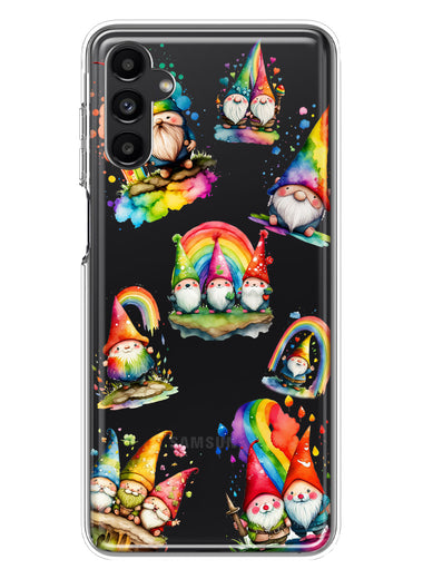 Samsung Galaxy A54 5G Colorful Neon Glow Rainbow Gnomes Painting Hybrid Protective Phone Case Cover