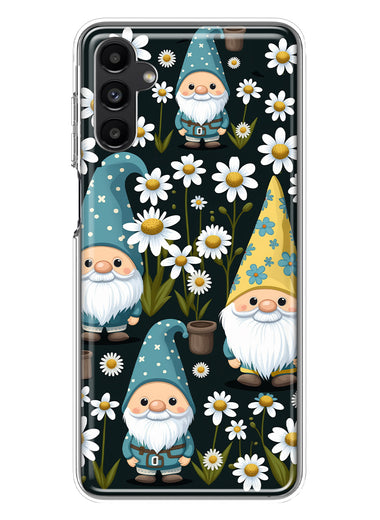 Samsung Galaxy A13 Cute White Daisies Gnomes Flowers Floral Double Layer Phone Case Cover